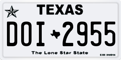 TX license plate DOI2955