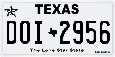 TX license plate DOI2956