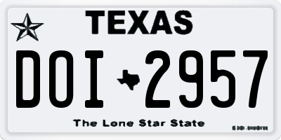 TX license plate DOI2957