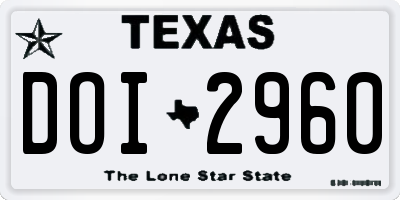 TX license plate DOI2960