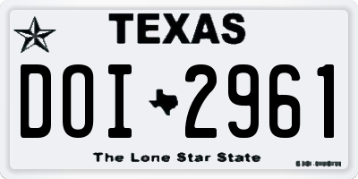 TX license plate DOI2961