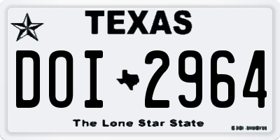 TX license plate DOI2964
