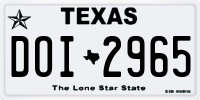TX license plate DOI2965