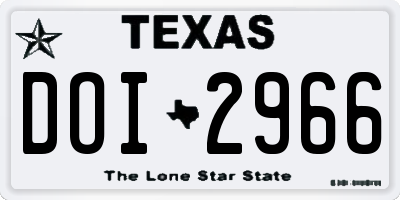 TX license plate DOI2966