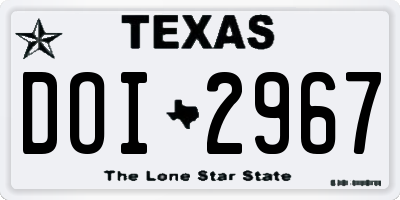 TX license plate DOI2967