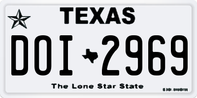 TX license plate DOI2969