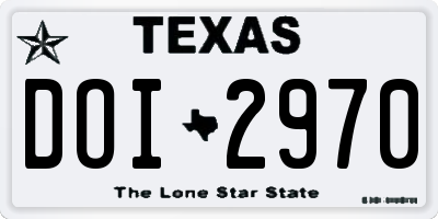 TX license plate DOI2970
