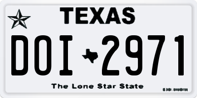 TX license plate DOI2971