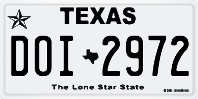 TX license plate DOI2972