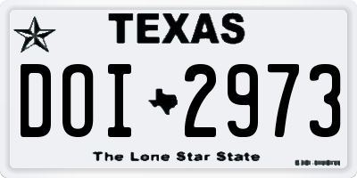 TX license plate DOI2973