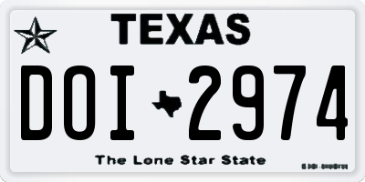 TX license plate DOI2974