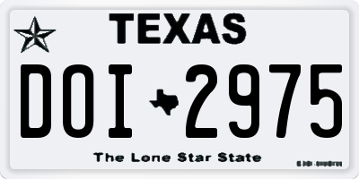 TX license plate DOI2975