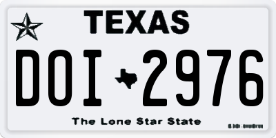 TX license plate DOI2976