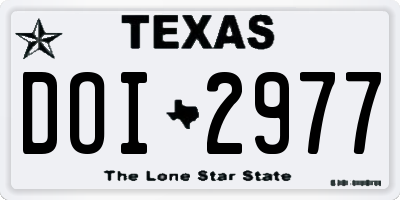 TX license plate DOI2977