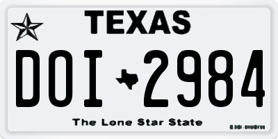 TX license plate DOI2984