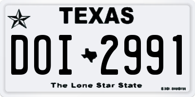 TX license plate DOI2991