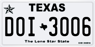 TX license plate DOI3006