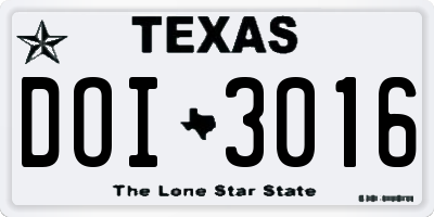 TX license plate DOI3016