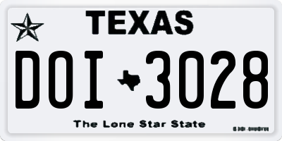 TX license plate DOI3028