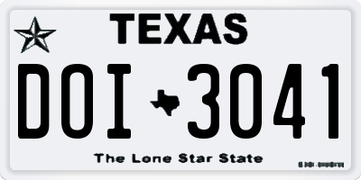 TX license plate DOI3041