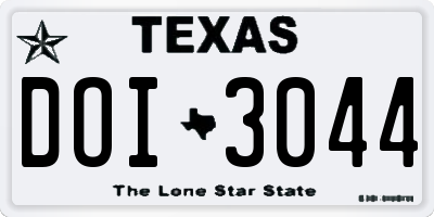 TX license plate DOI3044