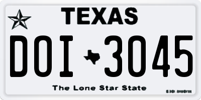 TX license plate DOI3045