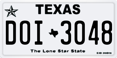TX license plate DOI3048