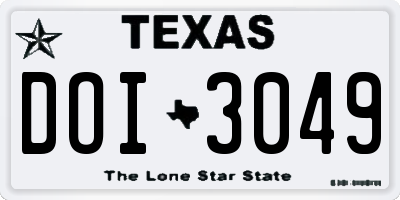 TX license plate DOI3049