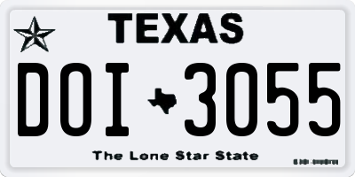TX license plate DOI3055