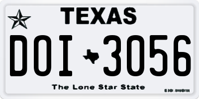 TX license plate DOI3056
