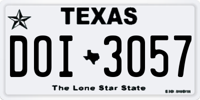 TX license plate DOI3057