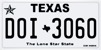 TX license plate DOI3060