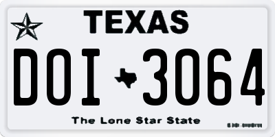 TX license plate DOI3064