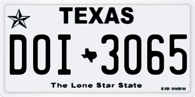 TX license plate DOI3065