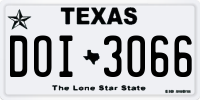 TX license plate DOI3066