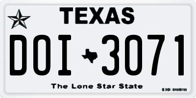 TX license plate DOI3071