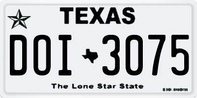 TX license plate DOI3075