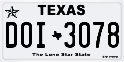 TX license plate DOI3078