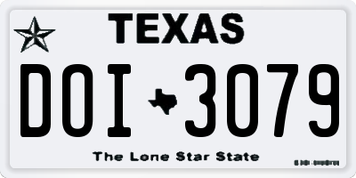 TX license plate DOI3079