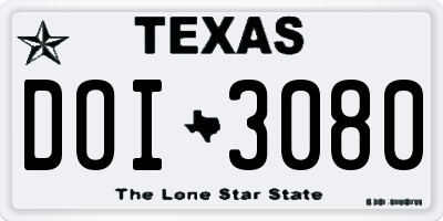 TX license plate DOI3080