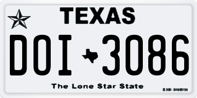 TX license plate DOI3086