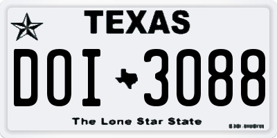 TX license plate DOI3088