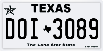 TX license plate DOI3089
