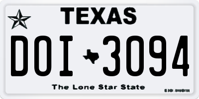 TX license plate DOI3094