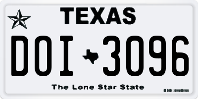 TX license plate DOI3096