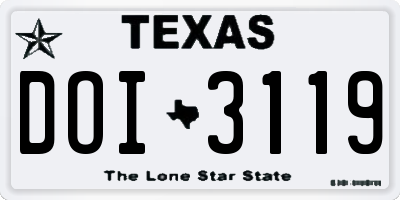 TX license plate DOI3119