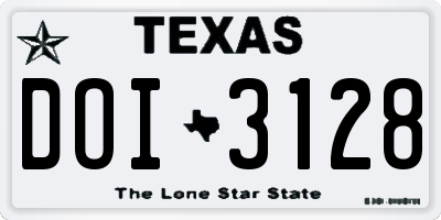 TX license plate DOI3128