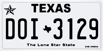 TX license plate DOI3129