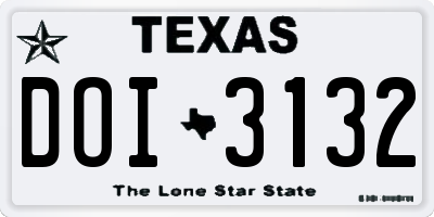TX license plate DOI3132