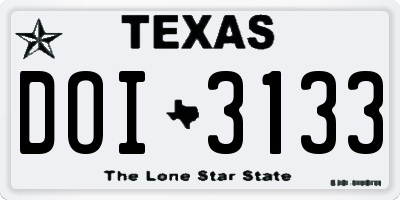 TX license plate DOI3133